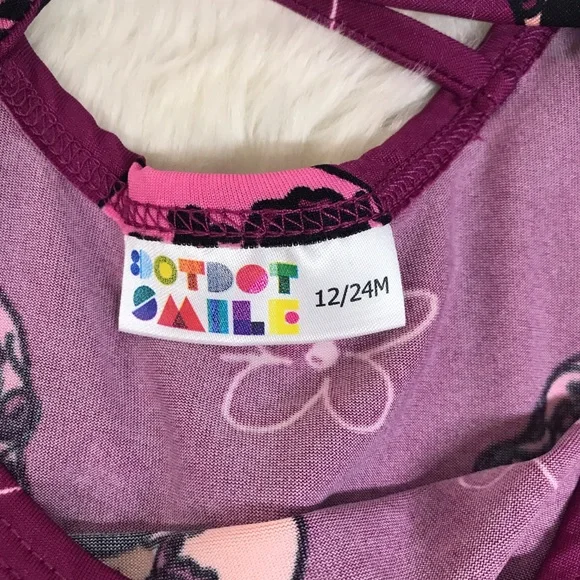 DOT DOT‎ SMILE Baby Girl Halloween Twirly Dress Skulls Purple 12 24 Months - Picture 4 of 7